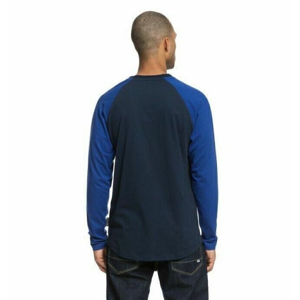 DC shoes Men's Classic Light weight Long Sleeve Henley Shirt Top M Black Iris - Picture 5 of 11